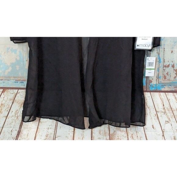 28th & Park Womens Size Large Black Embellished Sheer Open Cardigan Evening Top - Picture 3 of 10